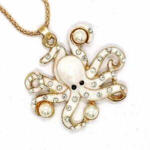 New with Tags Betsey Johnson White Octopus pin and necklace authentic